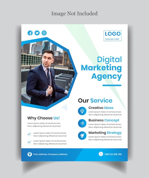 Vector digital marketing services a 4 flyer or poster template