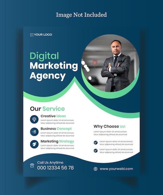 Vector digital marketing services a4 flyer or poster template