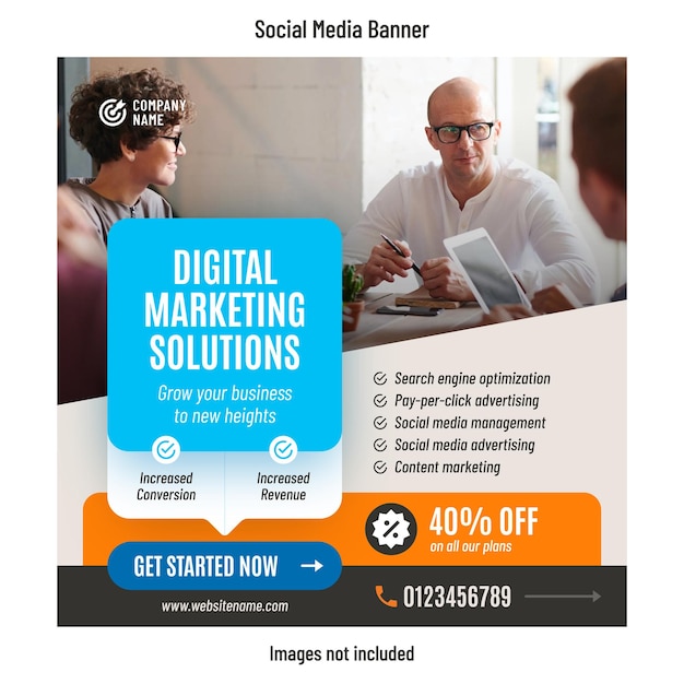 Digital marketing services or agency social media post design template