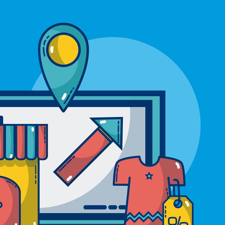Vector digital marketing and shopping set of elements and symbols 
