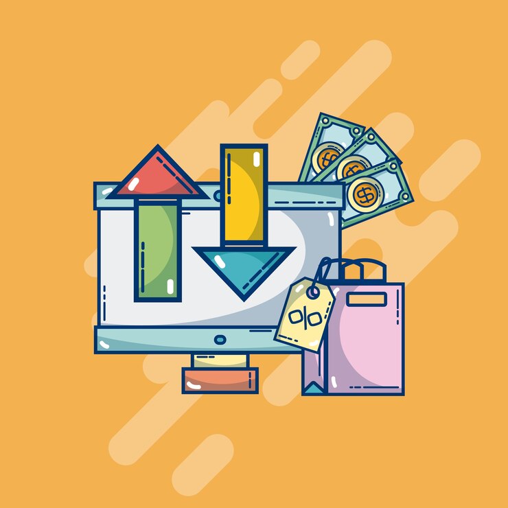 Vector digital marketing and shopping set of elements and symbols