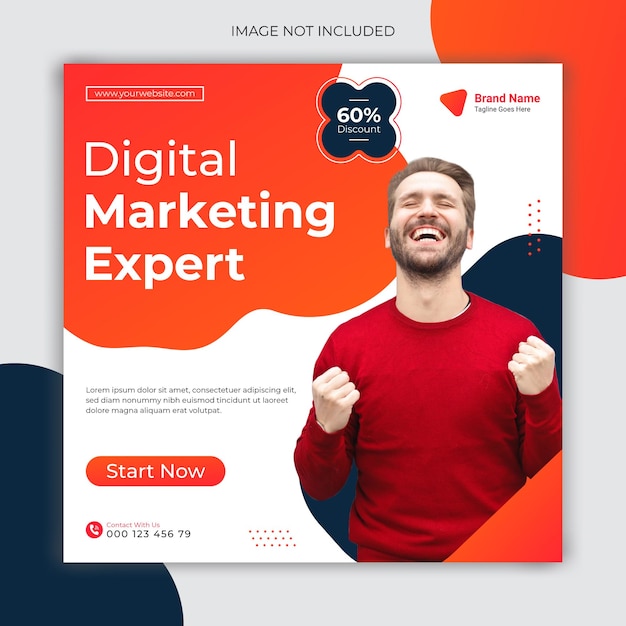 Vector digital marketing social media banner or instagram post template