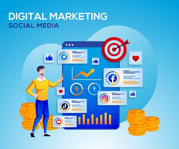 Digital marketing social media and data analysis