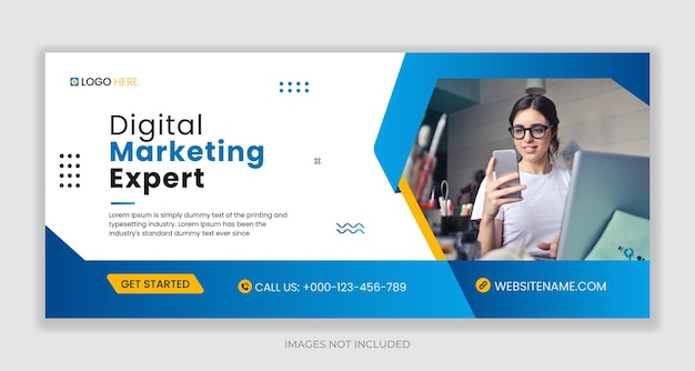 Digital marketing social media facebook cover banner template