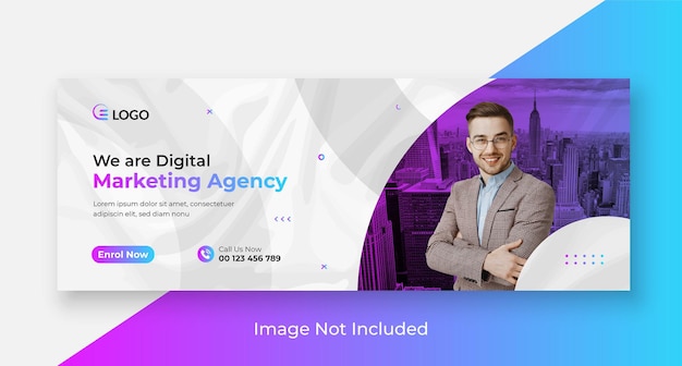 Digital marketing social media facebook cover and corporate web banner template