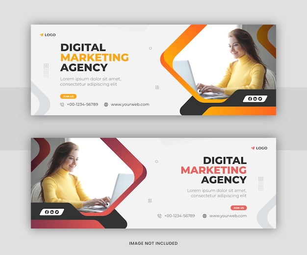 Digital marketing social media facebook cover template design