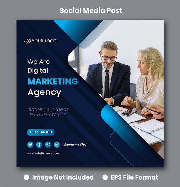 Digital Marketing amp Social Media Facebook post template Premium Vector