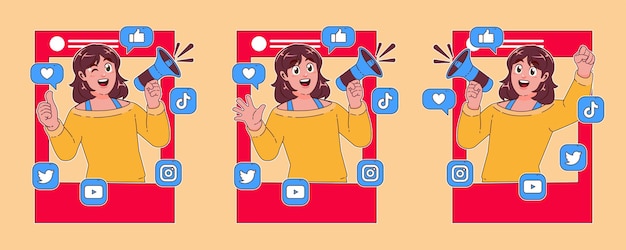 digital marketing social media influencer concept