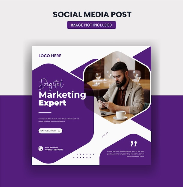 Digital marketing social media and instagram post banner template