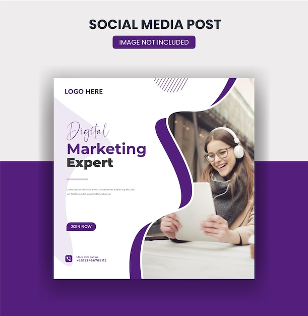 Digital marketing social media and instagram post banner template