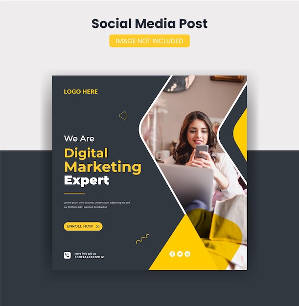 Digital marketing social media and instagram post banner template