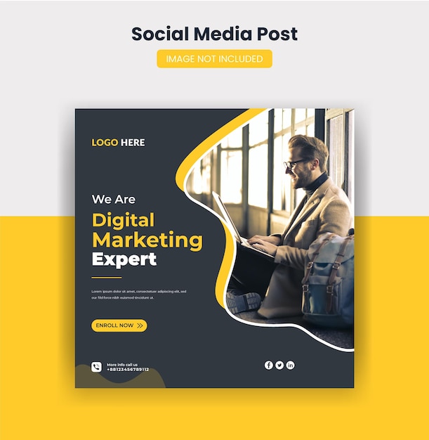 Digital marketing social media and instagram post banner template