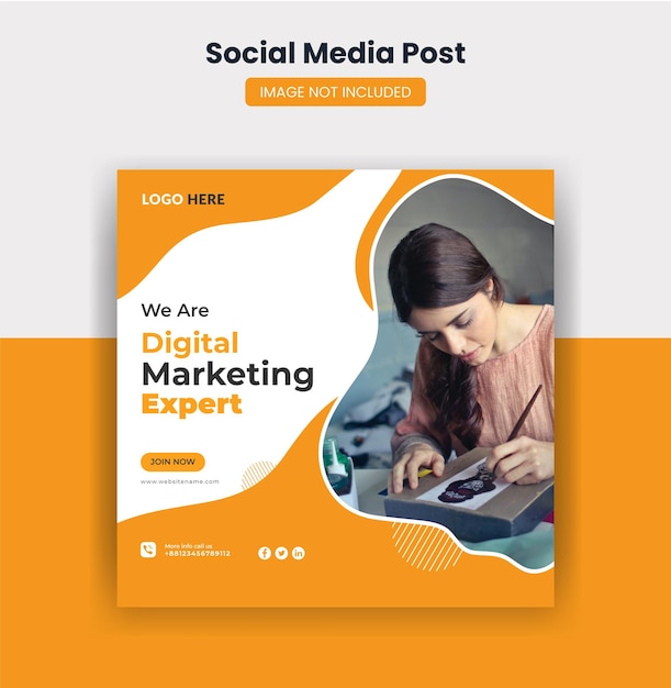 Digital marketing social media and instagram post banner template