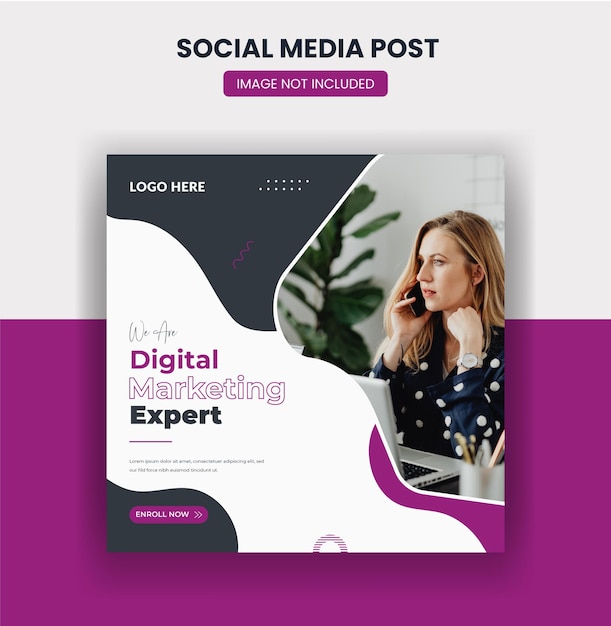 Digital marketing social media and instagram post banner template