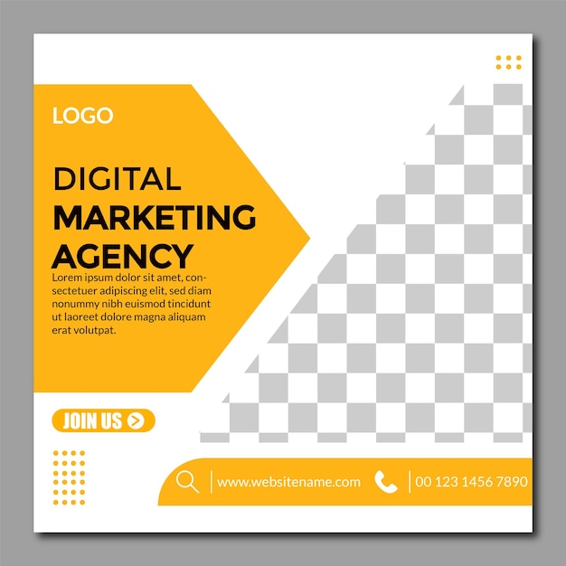 Digital marketing social media and instagram post template banner flyer