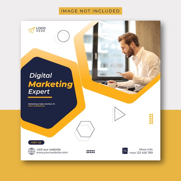 Digital marketing social media and instagram post template banner