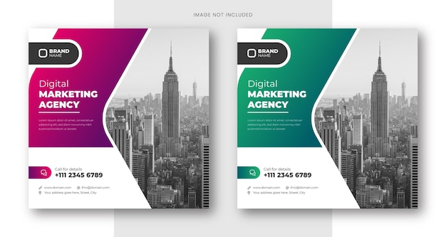 Digital marketing social media and instagram post template banner