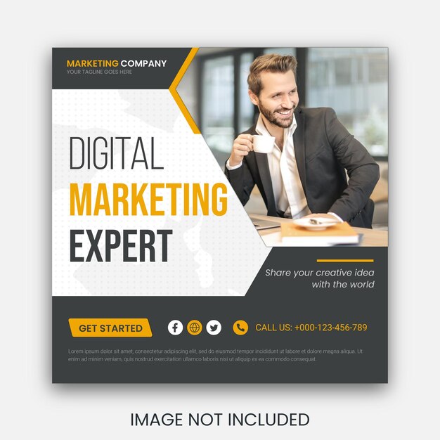 Digital marketing social media and instagram post template banner