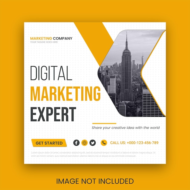 Digital marketing social media and instagram post template banner