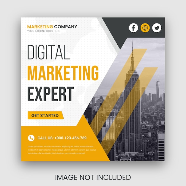 Digital marketing social media and instagram post template banner