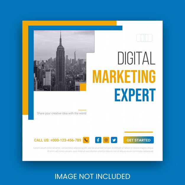 Digital marketing social media and instagram post template banner