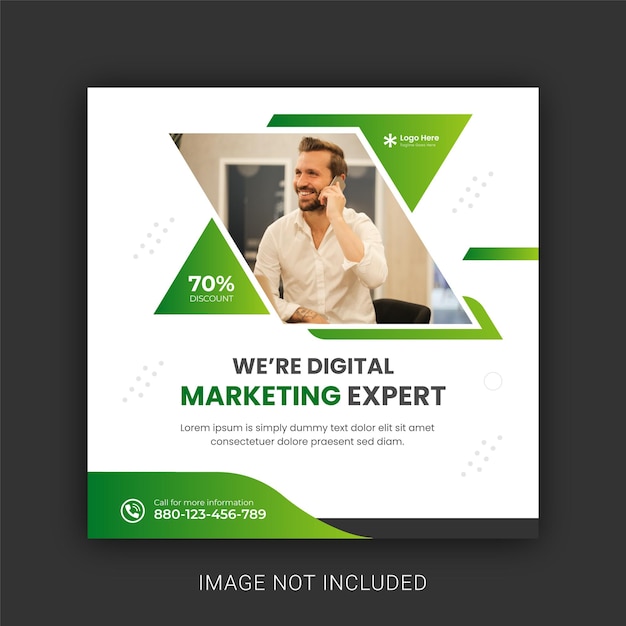 Digital marketing social media and Instagram post template banner