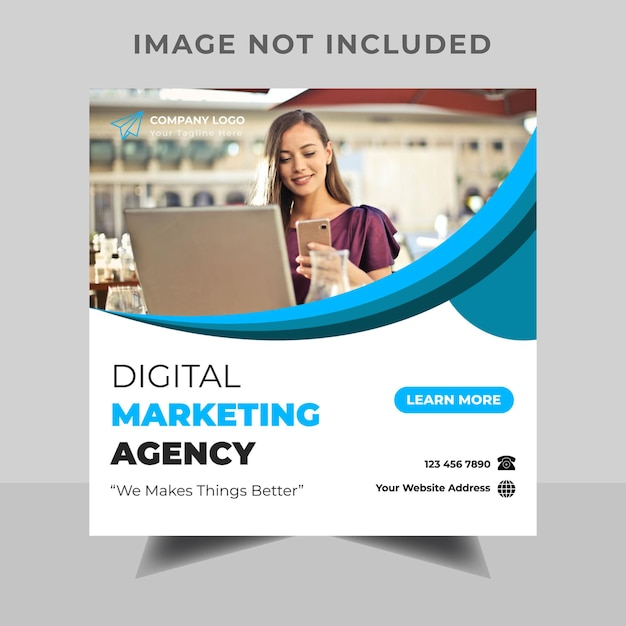 Digital marketing social media and Instagram post template banner