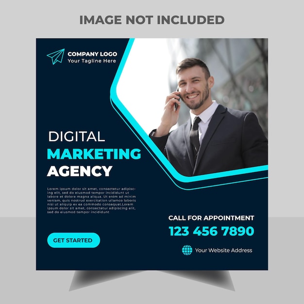 Digital marketing social media and Instagram post template banner