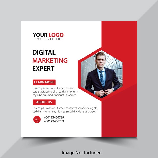 Digital marketing social media and instagram post template banner.