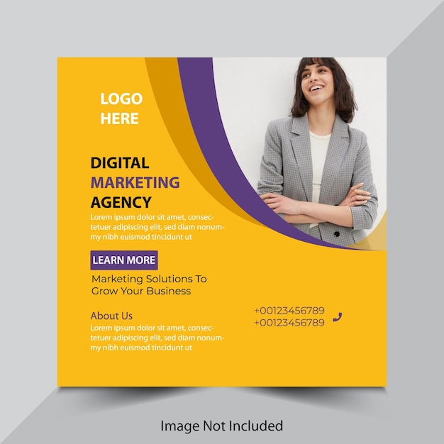 Digital marketing social media and instagram post template banner.