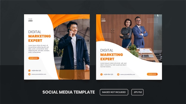 Digital marketing social media and instagram post template premium eps