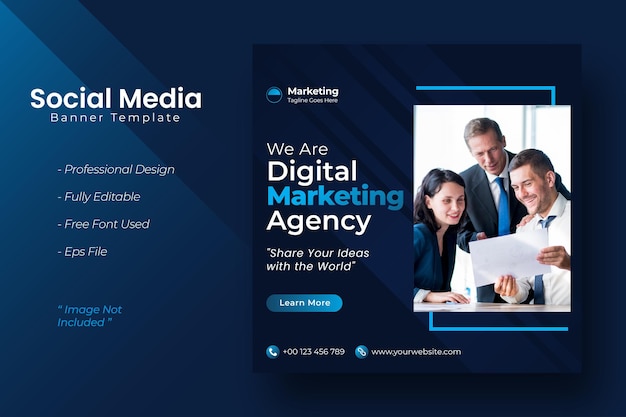 Vector digital marketing social media and instagram post template