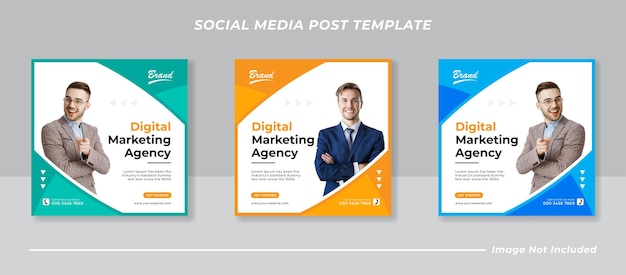 Digital marketing social media and instagram post template