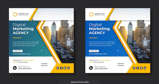 Digital marketing social media and instagram post template