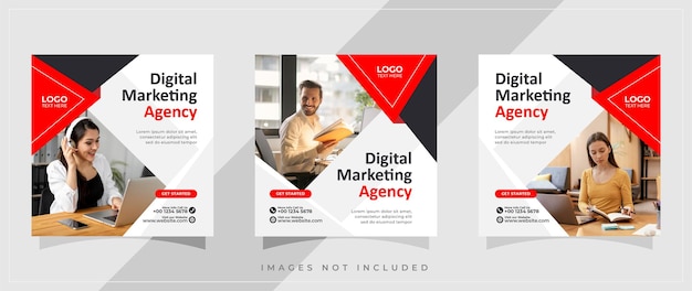 Digital marketing social media and instagram post template