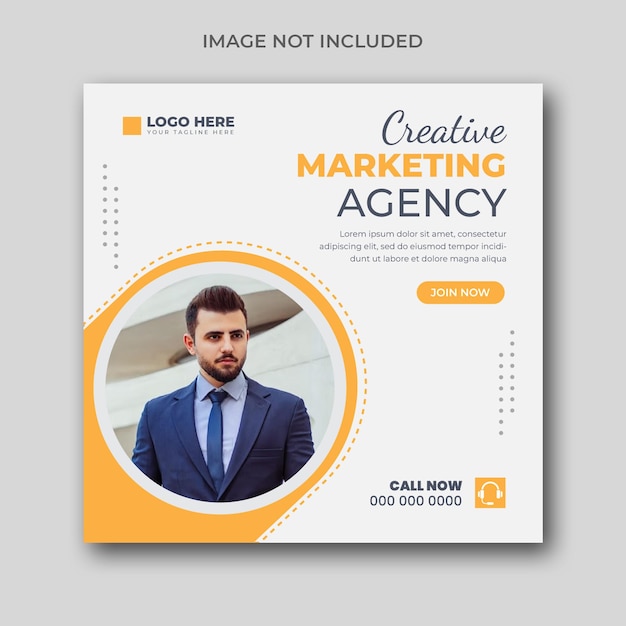 Digital marketing social media and instagram post template