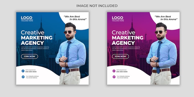 Digital marketing social media and Instagram post template