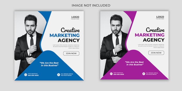 Digital marketing social media and Instagram post template