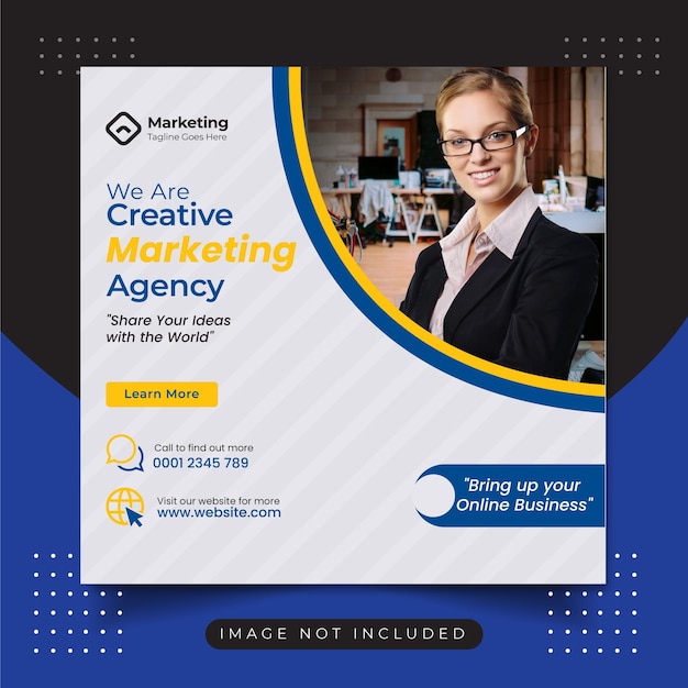 Vector digital marketing social media and instagram post template