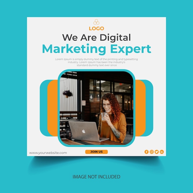 디지털 마케팅 소셜 미디어 Instagram 광장 게시물 배너 템플릿 디자인