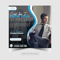 Digital marketing social media and live webinar and corporate social media post template