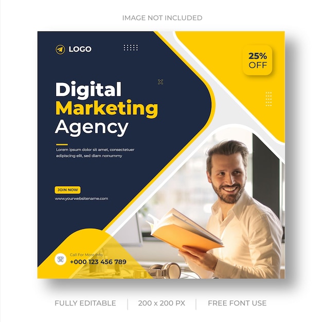 Digital marketing  social media post banner design template