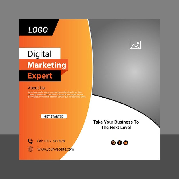 Digital marketing social media post banner design template