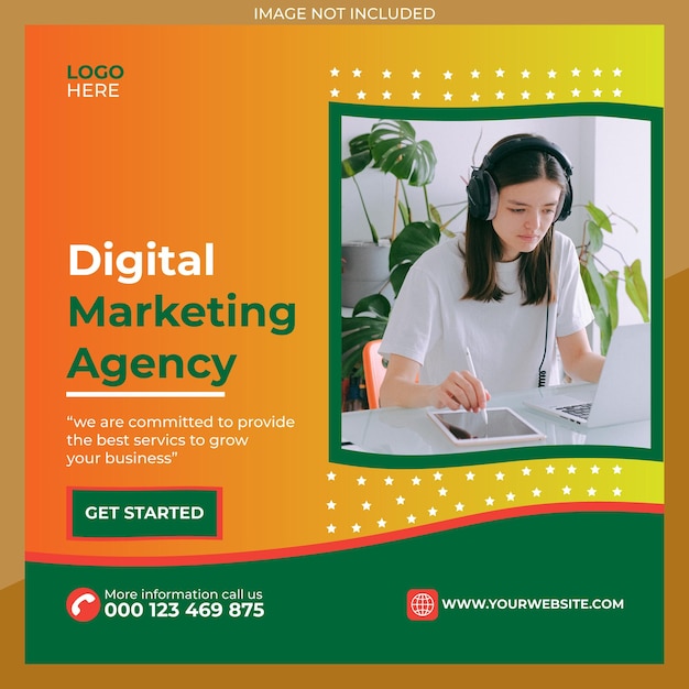 Vector digital marketing and social media post banner