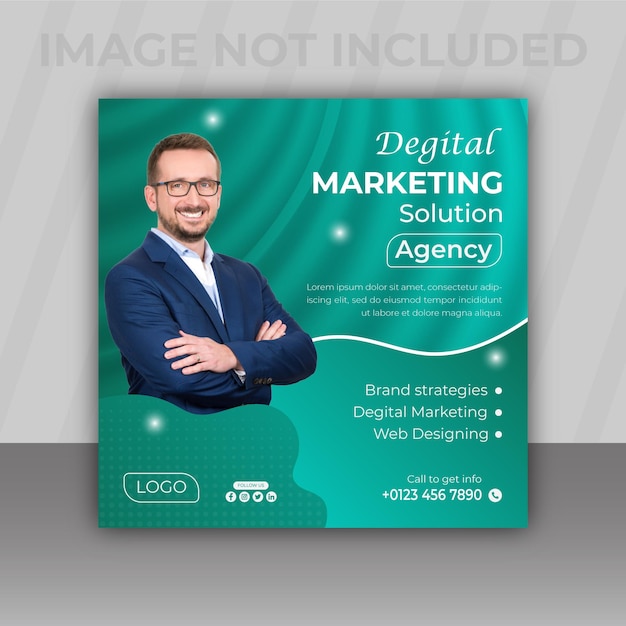 Vector digital marketing social media post and corporate web banner design