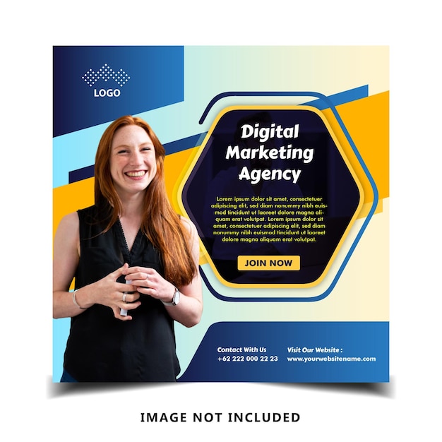Digital marketing social media post and corporate web banner template