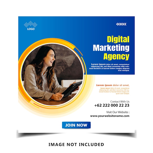 Vector digital marketing social media post and corporate web banner template