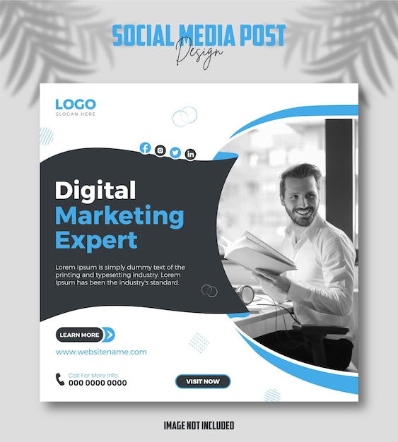 Vector digital marketing social media post design