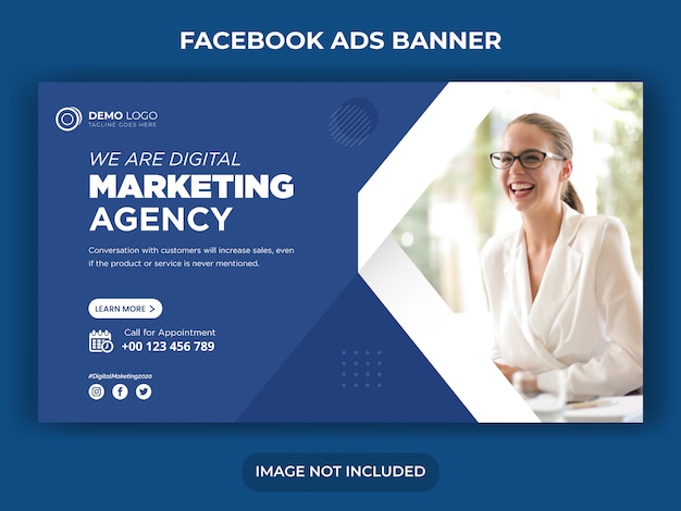 Vettore post di social media marketing digitale e modello di banner ads di facebook