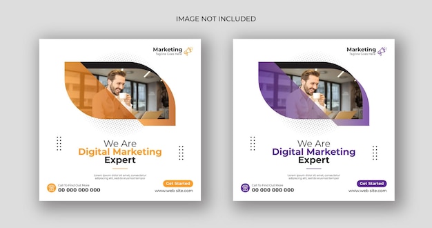 Digital marketing social media post square banner